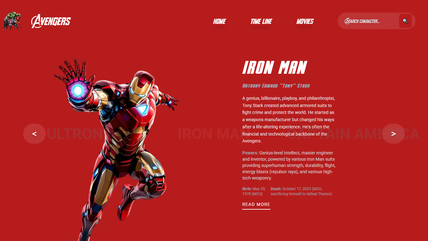 Avengers Characters Info